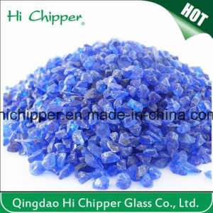 Recycled Crushed Terrazzo Cobalt Blue Glass Chips Decoration