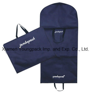 Personalized Custom Printed Navy Blue Non-Woven PP Suit Cover Garment Bag