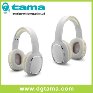 New White Overhead Wireless Bluetooth Headphone with in-Line Microphone